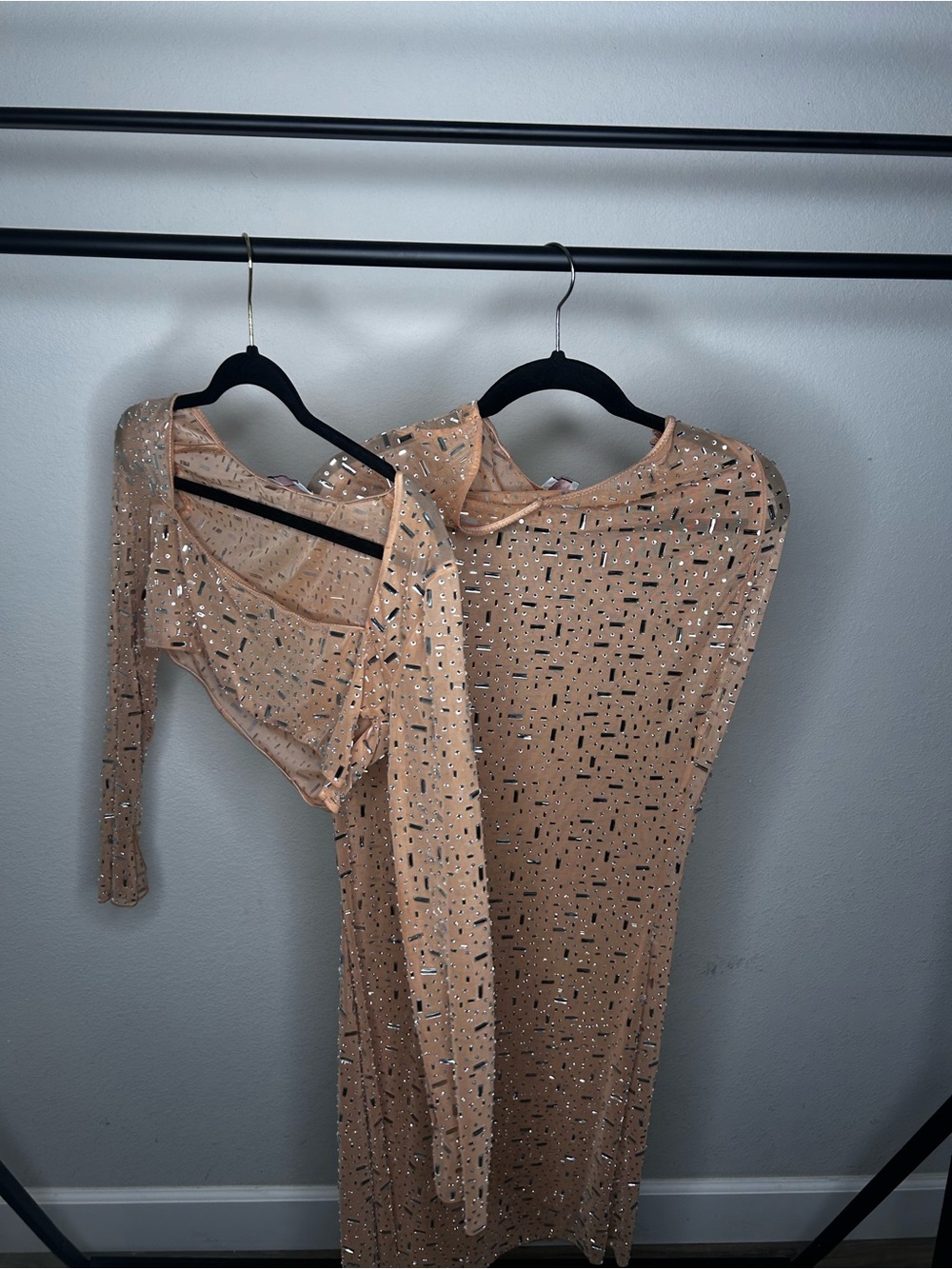 Oh Polly Nude Sequin Maxi Dress - Picture 8 of 8